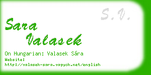 sara valasek business card