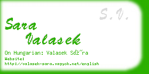 sara valasek business card